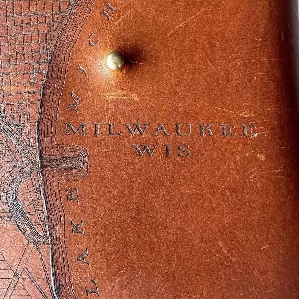 Tactile Craftworks Leather Milwaukee Map Journal Lined Moleskin Notebook Unused